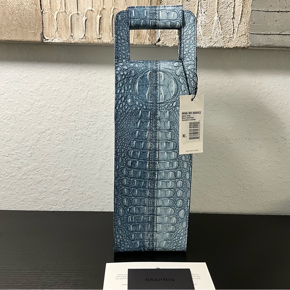 Brahmin Wine Tote Bag DENIM SECOUR Classy Gift Presentation for Spirits ETC. - Picture 7 of 9